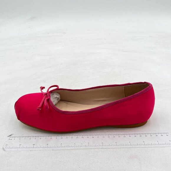 XYD Hotpink Girls Ballet Flats Slip On Closed Toe Bowknot Cute Dress Date Shoes - Picture 1 of 7